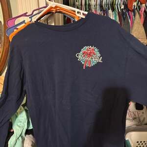 Blessed Girl Navy Blue Long Sleeve Joy to the World Christmas Barn T-Shirt